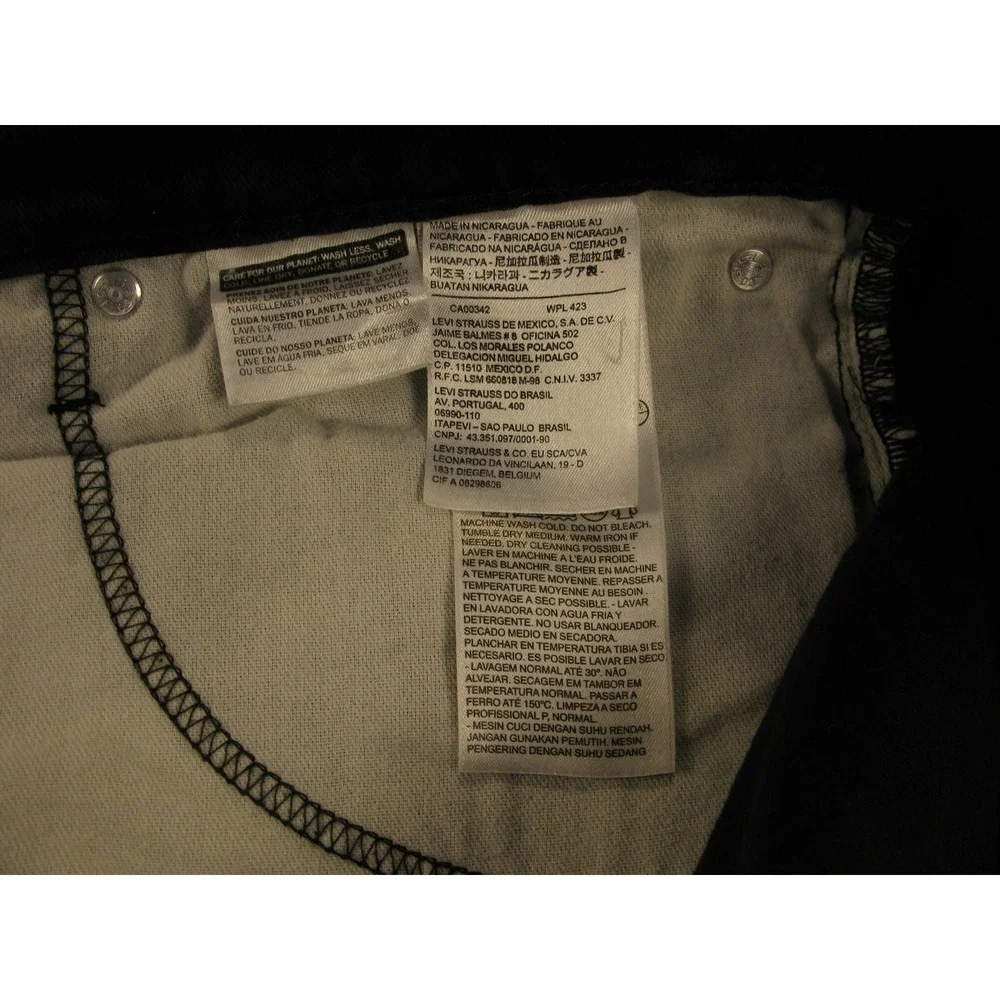 Levis 541‎ Athletic Taper Jeans Mens 40x32 Black Denim Pants 18181-0058 #2161